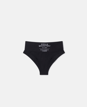 Black Stella McCartney Logo Rib Knit High Waist Briefs | FQNJC0846